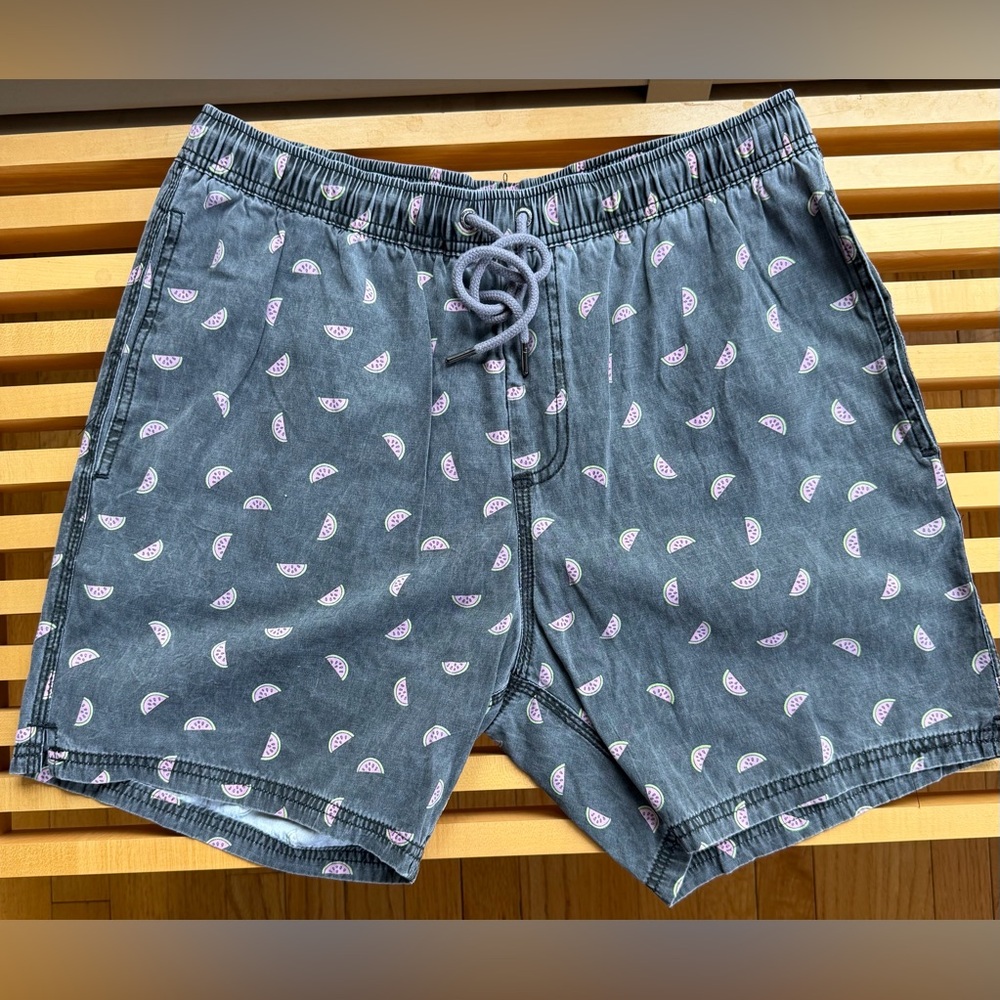 Charcoal Shorts with Pink Watermelon Print